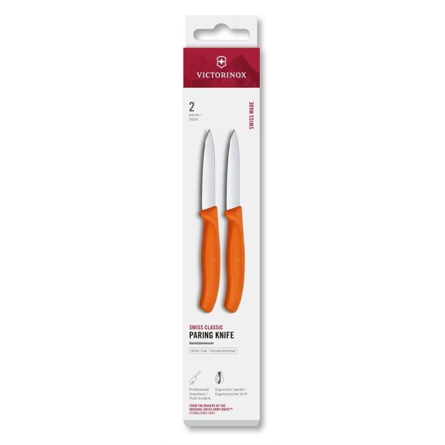 Victorinox - 2-tlg. Gemüsemesser-Set SWISS CLASSIC, 8 cm, orange
