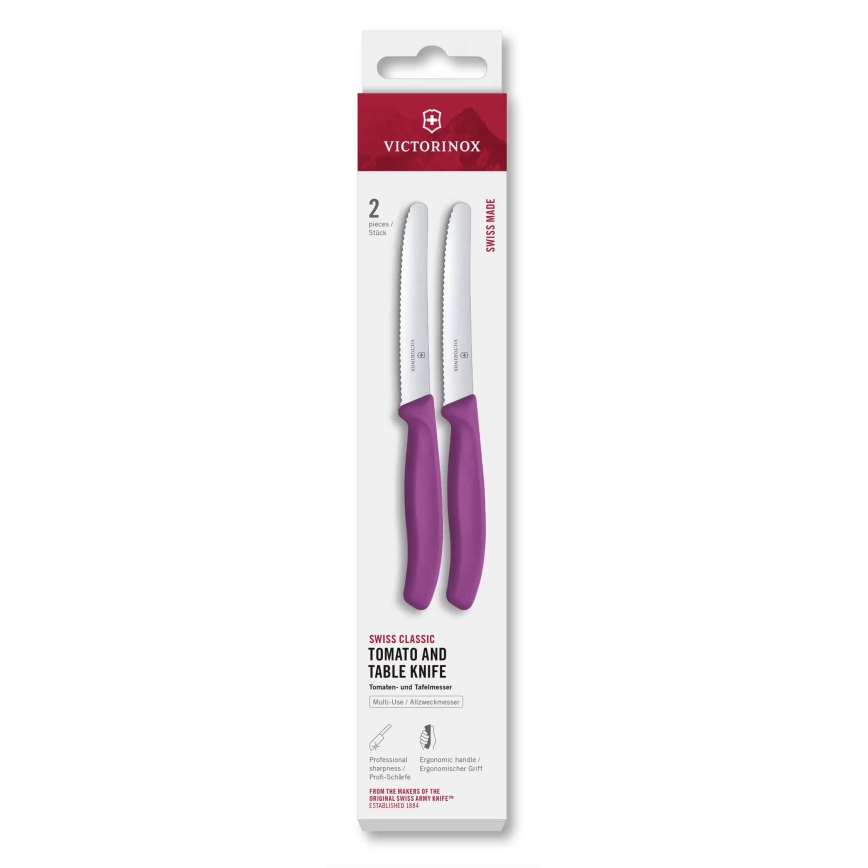 Victorinox - 2er-Set Gemüsemesser SWISS CLASSIC, 11 cm, lila