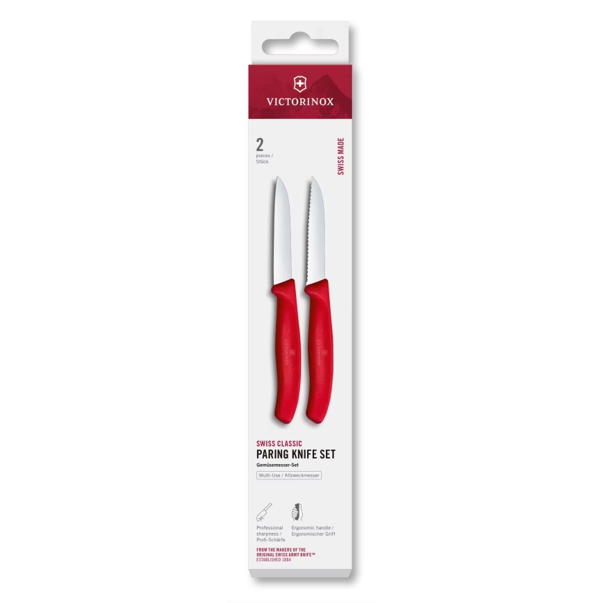 Victorinox - 2er-Set Gemüsemesser SWISS CLASSIC, 8 cm, rot