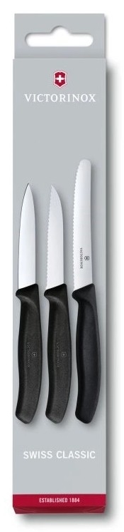 Victorinox - 3-teiliges Gemüsemesserset, schwarz