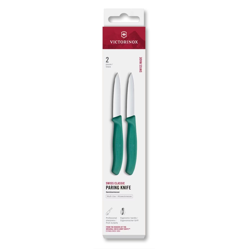 Victorinox - Gemüsemesserset SWISS CLASSIC, 8 cm, 2 Stück, türkis