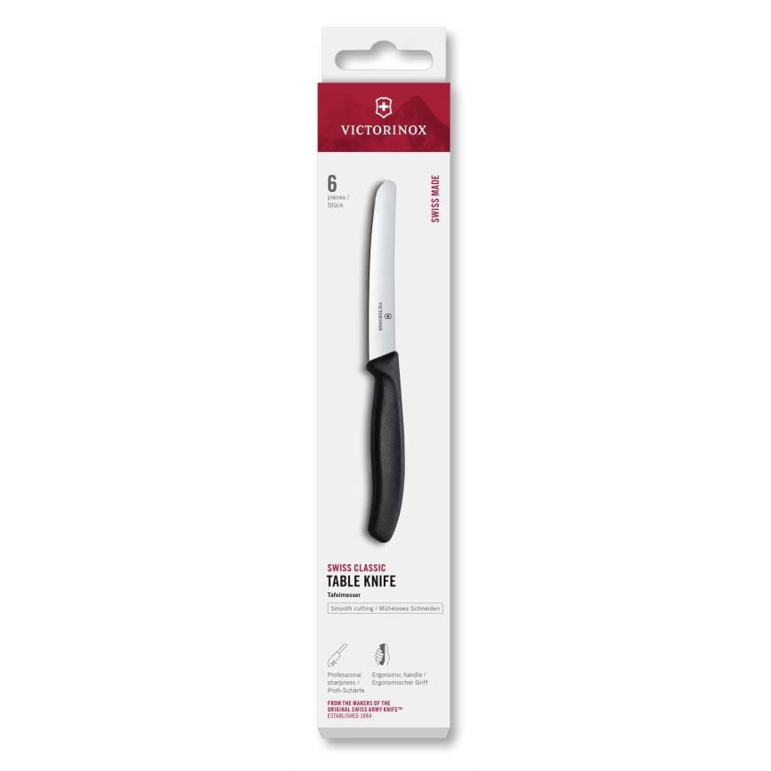 Victorinox - Set mit Gemüsemessern SWISS CLASSIC 11 cm, 6 Stück, schwarz