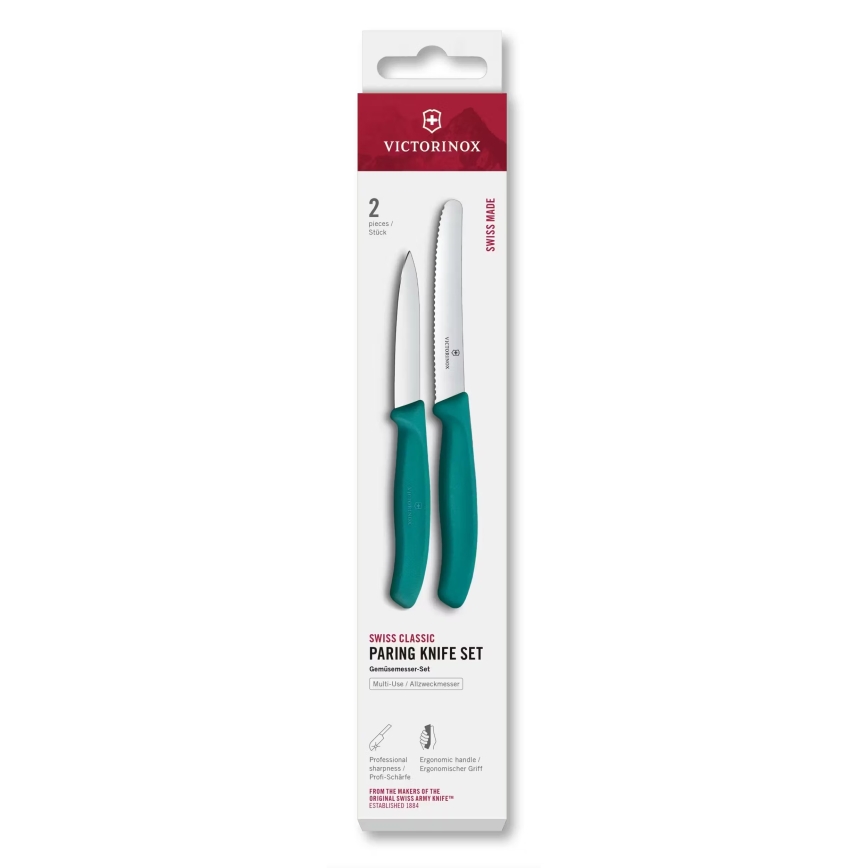 Victorinox - SWISS CLASSIC 2-tlg. Gemüsemesser-Set, türkis