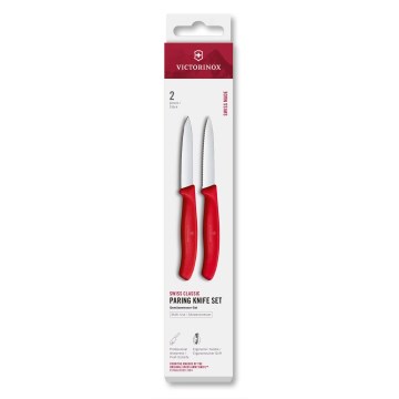Victorinox - SWISS CLASSIC Gemüsemesser, 8 cm, 2er-Set, rot