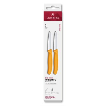 Victorinox - SWISS CLASSIC Gemüsemesser-Set, 2 Stück, Klingenlänge 8 cm, gelb