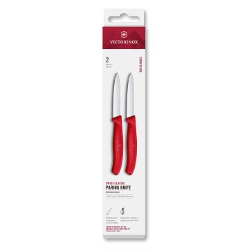 Victorinox - SWISS CLASSIC Gemüsemesser-Set, 8 cm, 2-teilig, rot