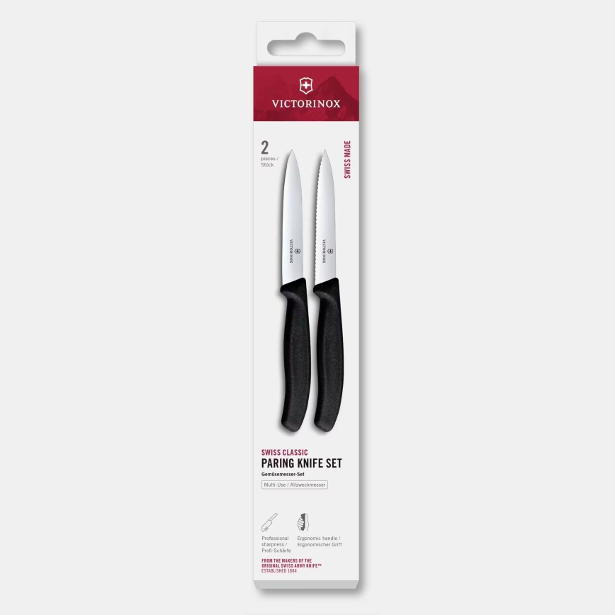 Victorinox - SWISS CLASSIC Gemüsemesserset, 10 cm, 2-tlg., schwarz