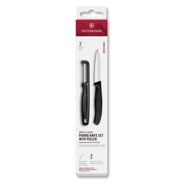 Victorinox - SWISS CLASSIC Küchenmesser-Set mit Schäler, schwarz