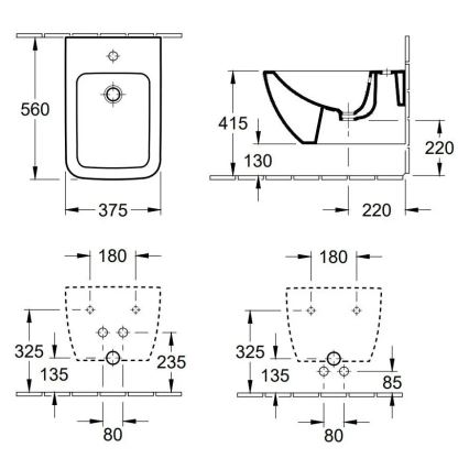 Villeroy & Boch 44110001 - Wandhängendes Bidet VENTICELLO Keramik/weiß