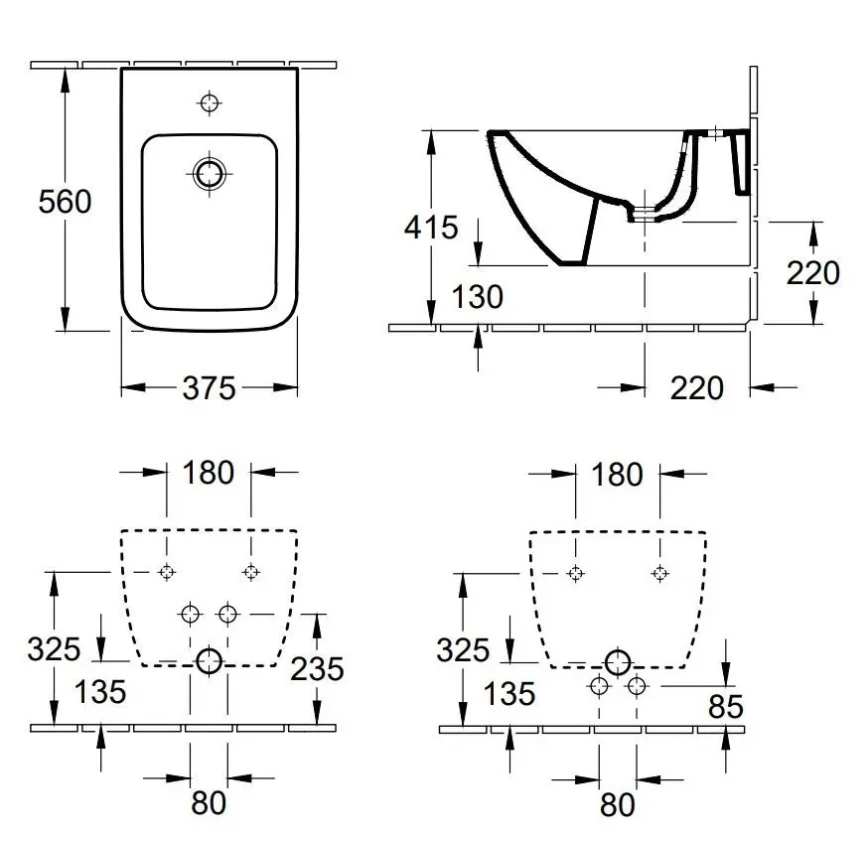 Villeroy & Boch 44110001 - Wandhängendes Bidet VENTICELLO Keramik/weiß