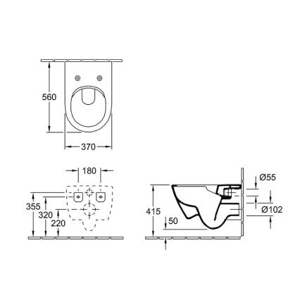 Villeroy & Boch 5614R201 - Wand-WC mit SoftClose-Sitz SUBWAY 2.0 Keramik/weiß