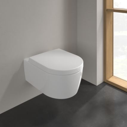 Villeroy & Boch 5656HR01 - Wandhängendes WC mit SoftClose-WC-Sitz AVENTO, Keramik/weiß