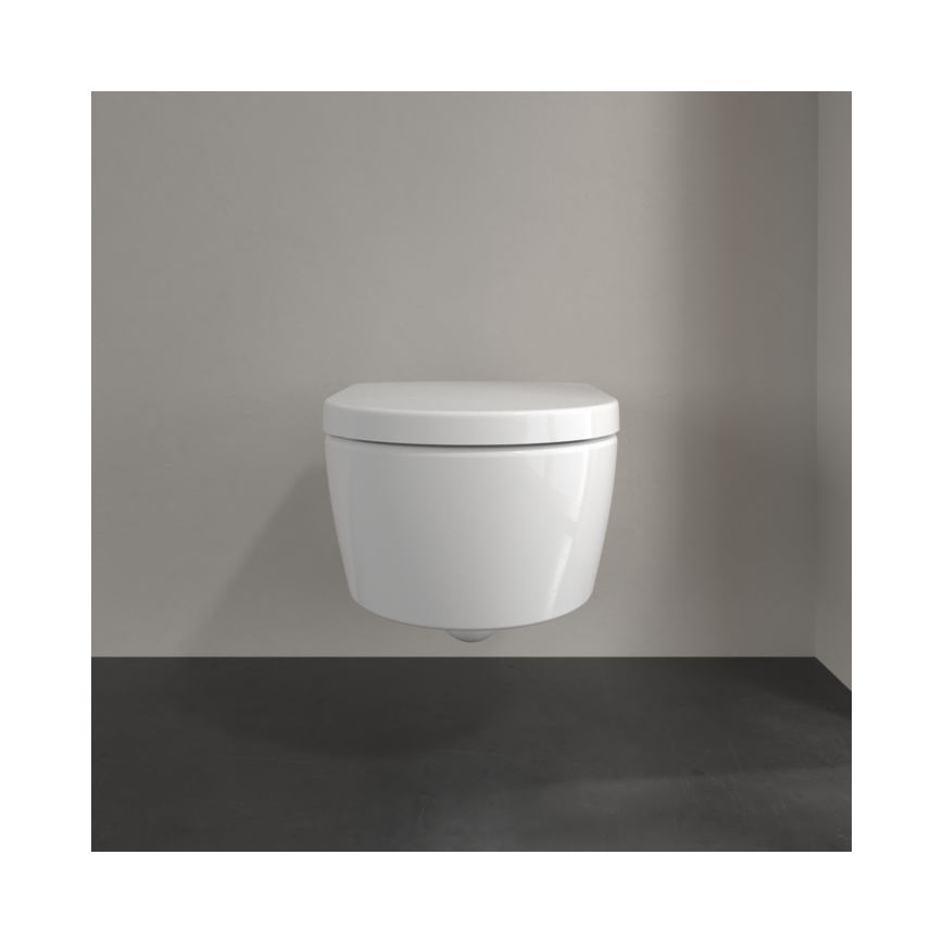 Villeroy & Boch 5656HR01 - Wandhängendes WC mit SoftClose-WC-Sitz AVENTO, Keramik/weiß