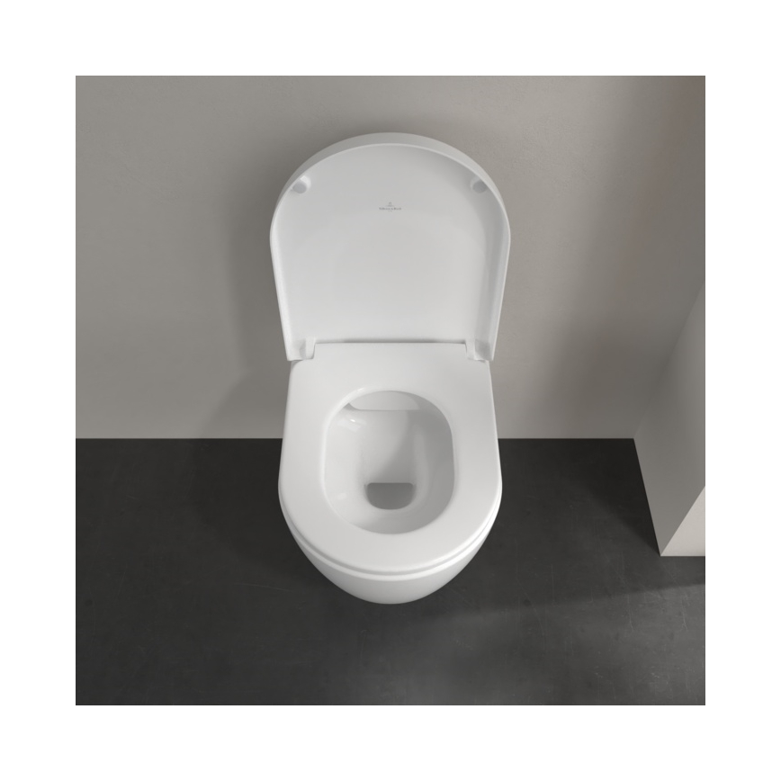 Villeroy & Boch 5656HR01 - Wandhängendes WC mit SoftClose-WC-Sitz AVENTO, Keramik/weiß