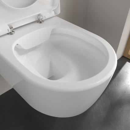 Villeroy & Boch 5656HR01 - Wandhängendes WC mit SoftClose-WC-Sitz AVENTO, Keramik/weiß