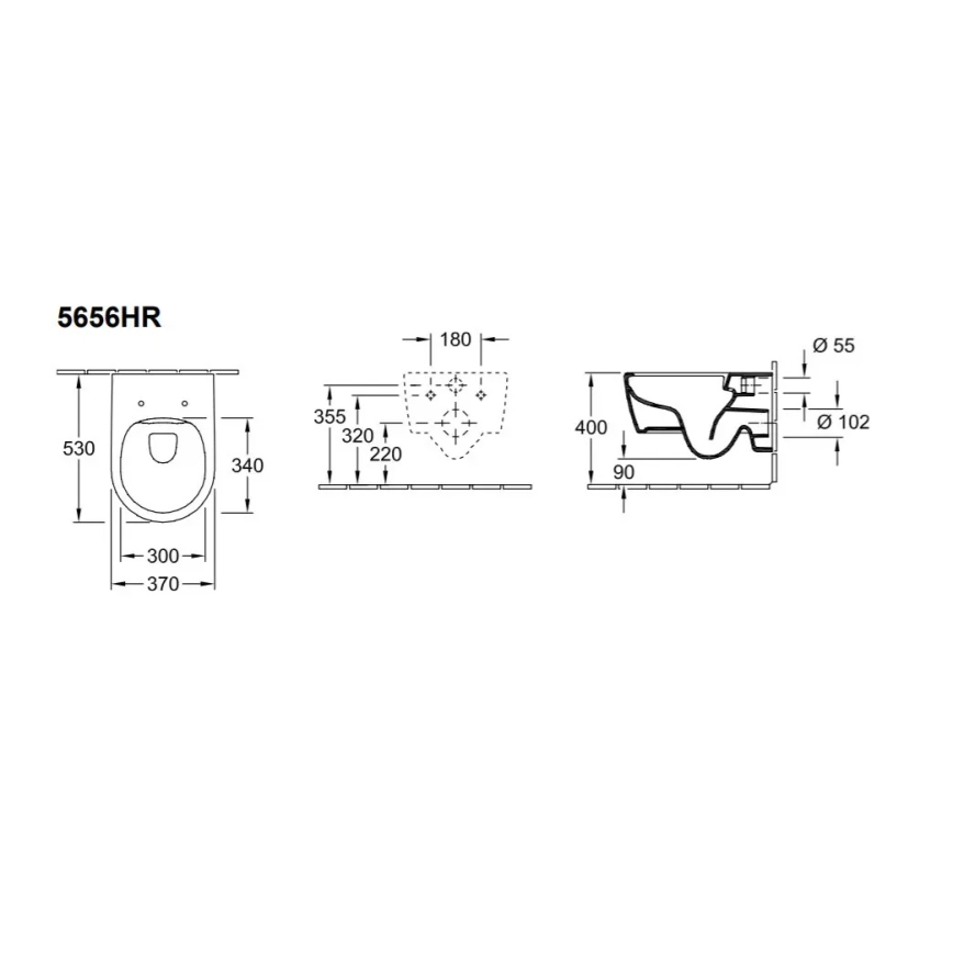 Villeroy & Boch 5656HR01 - Wandhängendes WC mit SoftClose-WC-Sitz AVENTO, Keramik/weiß