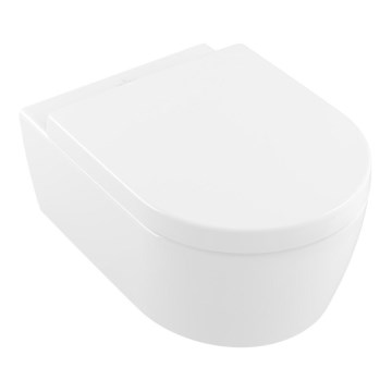 Villeroy & Boch 5656HR01 - Wandhängendes WC mit SoftClose-WC-Sitz AVENTO, Keramik/weiß
