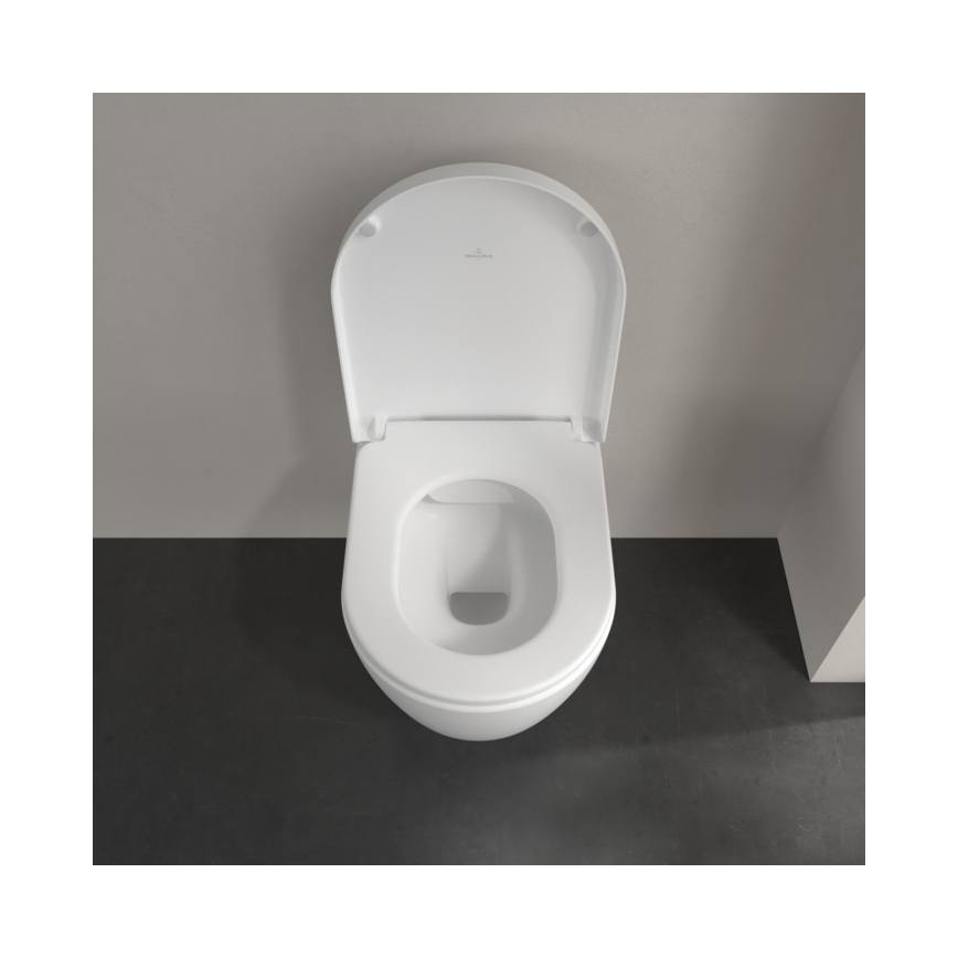 Villeroy & Boch 5656HRRW - Wandhängendes WC mit SoftClose-Sitz AVENTO Keramik/weiß