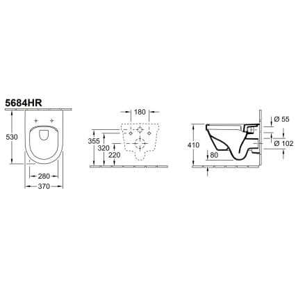 Villeroy & Boch 5684HRR1 - Wand-WC mit SoftClose-Sitz ARCHITECTURA Keramik/weiß