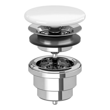 Villeroy & Boch 68080001 - Waschbeckenablauf Keramik / hochglänzender Chrom