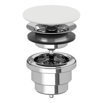 Villeroy & Boch 680800RW - Waschbeckenablauf weiß/Glanzchrom