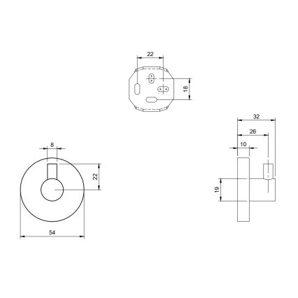 Villeroy & Boch TVA15101100061 - Wandhaken ELEMENTS glänzender Chrom