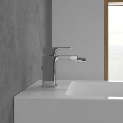 Villeroy & Boch TVB11200100061 - Bidetarmatur + Ablaufgarnitur SUBWAY 3.0 glänzender Chrom