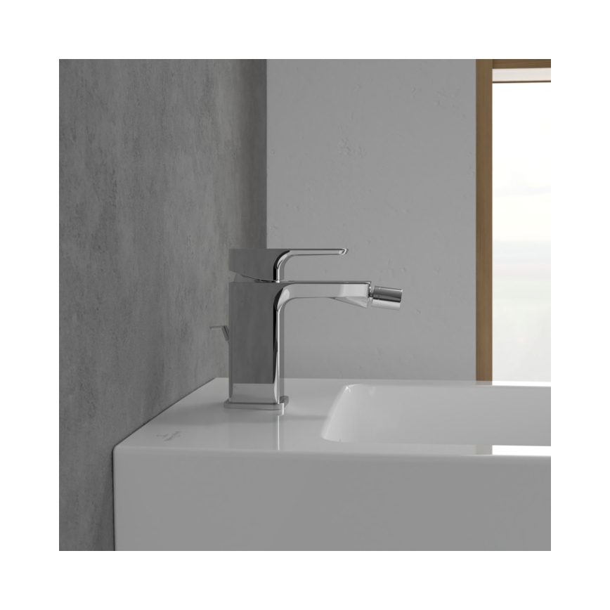 Villeroy & Boch TVB11200100061 - Bidetarmatur + Ablaufgarnitur SUBWAY 3.0 glänzender Chrom