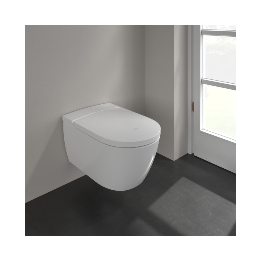 Villeroy & Boch V0E100R1 - Wandhängendes Bidet mit VICLEAN SoftClose-Sitz, Keramik/weiß + Fernbedienung