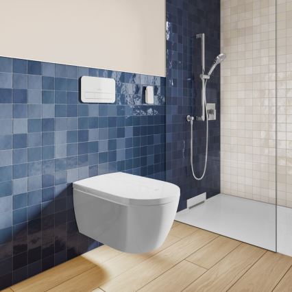Villeroy & Boch V0E100R1 - Wandhängendes Bidet mit VICLEAN SoftClose-Sitz, Keramik/weiß + Fernbedienung
