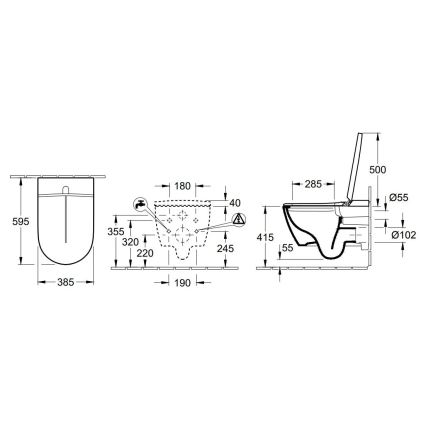 Villeroy & Boch V0E100R1 - Wandhängendes Bidet mit VICLEAN SoftClose-Sitz, Keramik/weiß + Fernbedienung