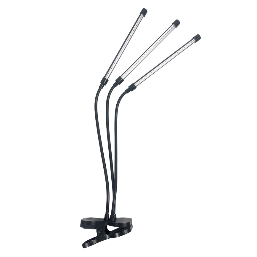LED dimmbare flexible Tischlampe mit Clip zur Pflanzenzucht VITARO 3xLED/10W/230V schwarz