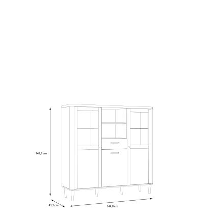 Vitrine VIRO braun/beige