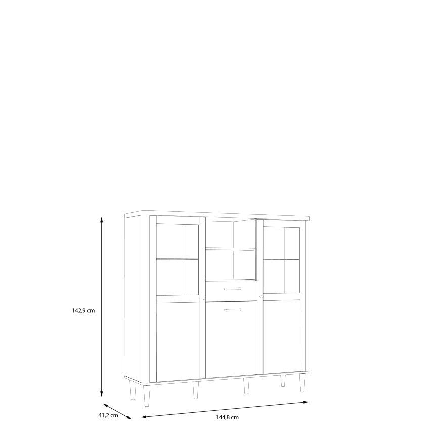 Vitrine VIRO braun/beige