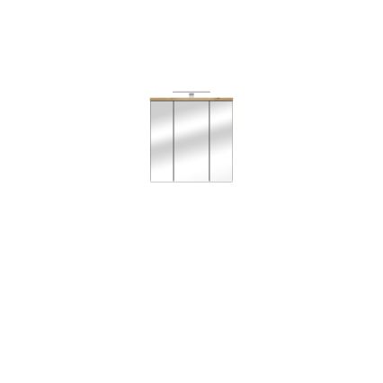 Wand-Badezimmerschrank mit Spiegel VENOM, grün/Eiche Artisan