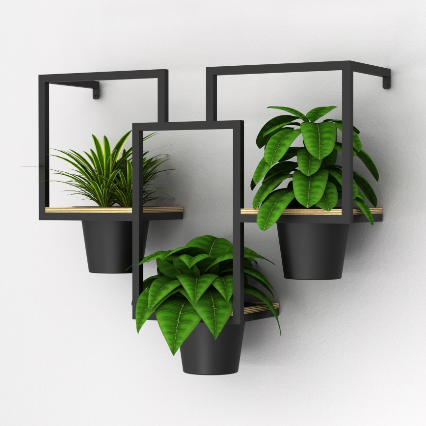 Wand-Blumentopf 46x53 cm schwarz