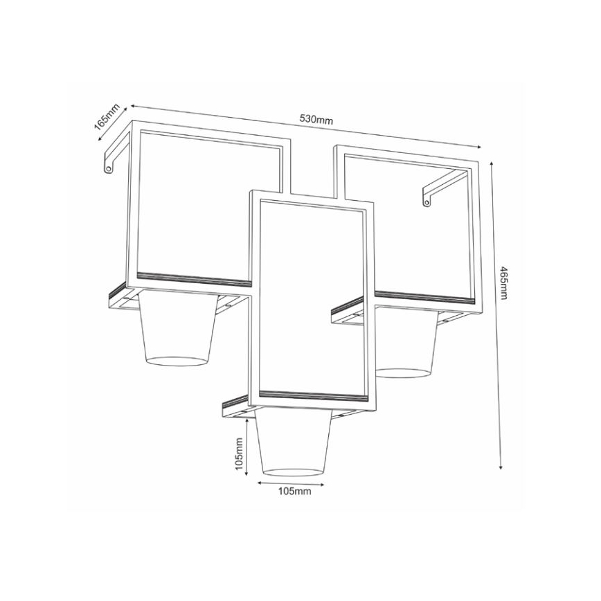 Wand-Blumentopf 46x53 cm schwarz