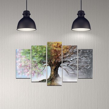 Wandbild 5 Stück 110x60 cm Baum