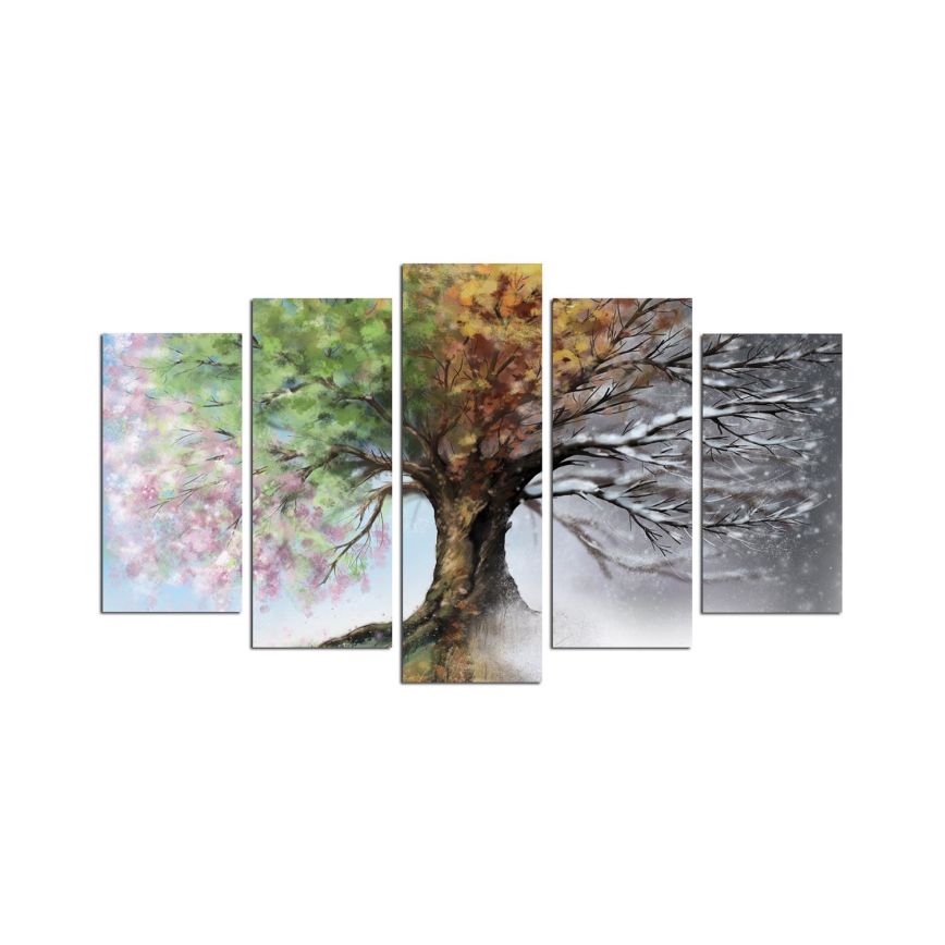 Wandbild 5 Stück 110x60 cm Baum