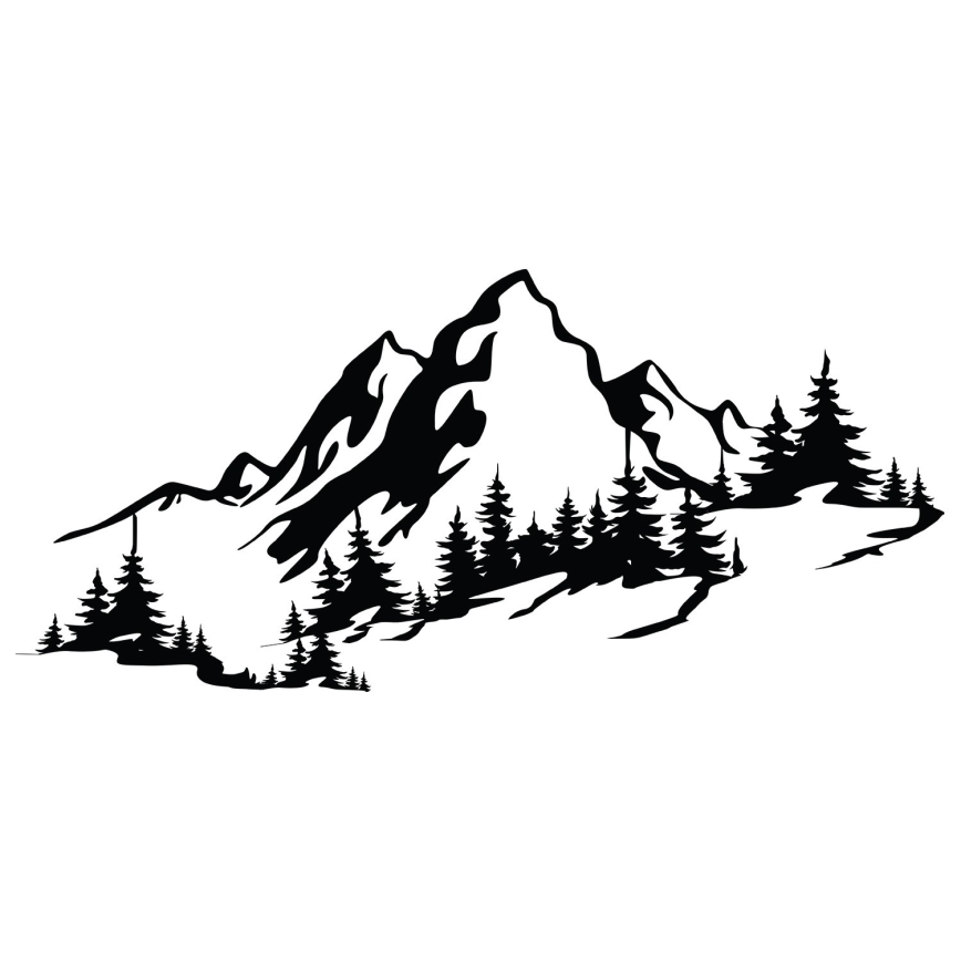 Wanddekoration 30x67 cm Berge Metall