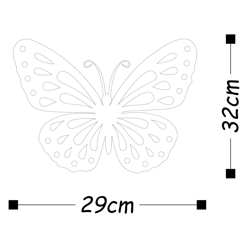 Wanddekoration 32x29 cm Schmetterling Metall