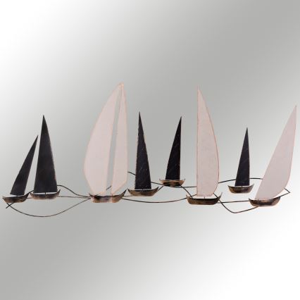 Wanddekoration 52x117 cm Segelboot aus Metall