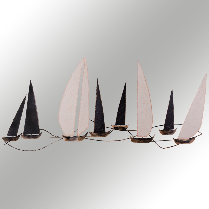 Wanddekoration 52x117 cm Segelboot aus Metall