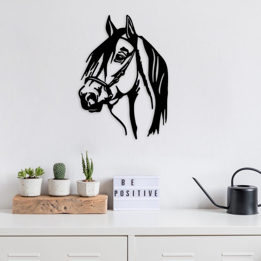 Wanddekoration 55x40 cm Pferd aus Metall