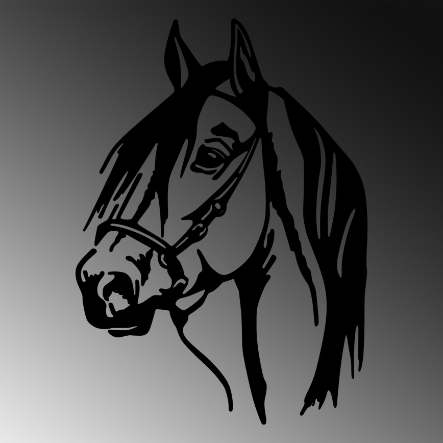 Wanddekoration 55x40 cm Pferd aus Metall