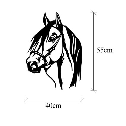 Wanddekoration 55x40 cm Pferd aus Metall