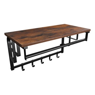 Wandgarderobe mit Ablage NATE braun/schwarz