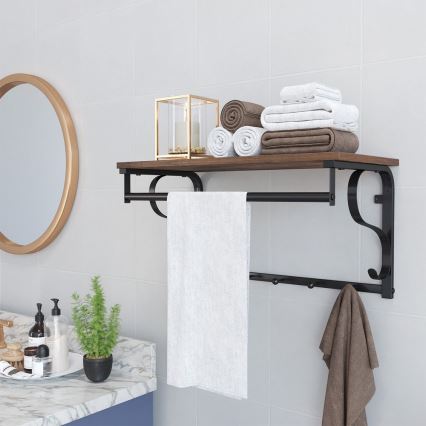 Wandgarderobe mit Ablage NATE braun/schwarz