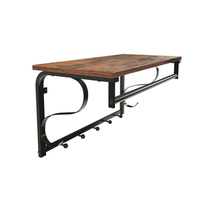 Wandgarderobe mit Ablage NATE braun/schwarz