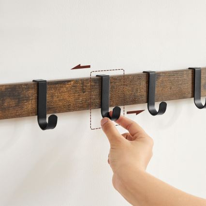 Wandgarderobe mit Ablage NATE, Braun/Schwarz